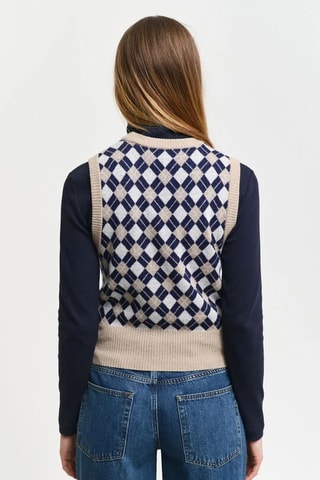 Pull sans manches en laine d’agneau - Beige