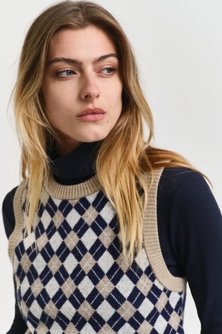 Pull sans manches en laine d’agneau - Beige