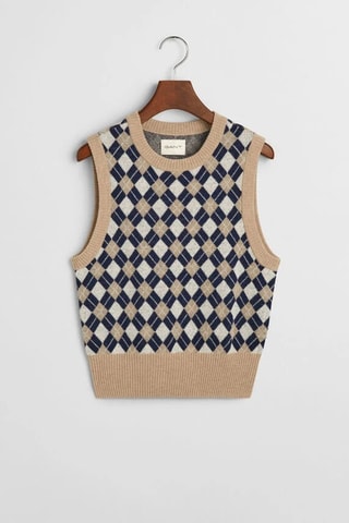 Pull sans manches en laine d’agneau - Beige