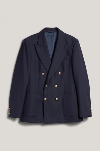 Veste en laine vierge - Bleu marine