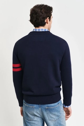 Pull - Bleu marine et rouge