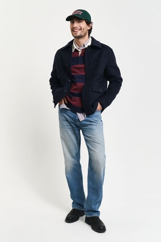 Sweat en laine - Bordeaux et bleu marine