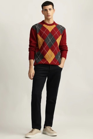 Pull en laine - Rouge et jaune