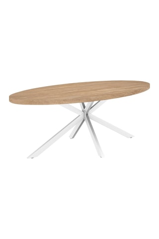 Tavolo da pranzo ovale Céleste legno e bianco 200cm