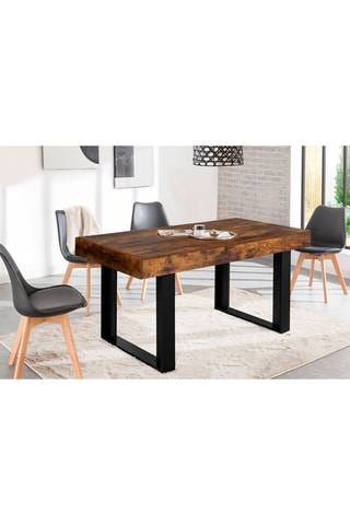 Tavolo Brixton - Effetto legno e nero