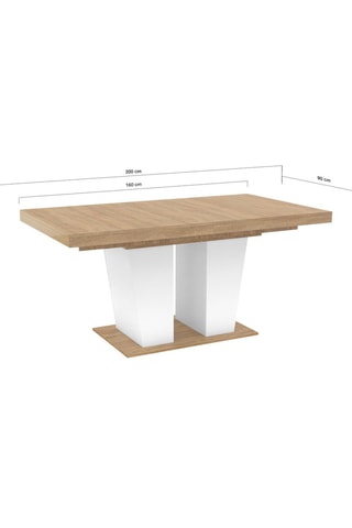 Tavolo allungabile Ezra - Effetto legno e bianco