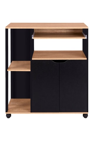 Carrello da cucina - Nero ed effetto legno