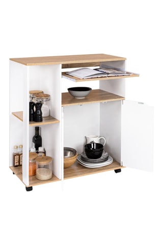 Carrello da cucina - Bianco ed effetto legno