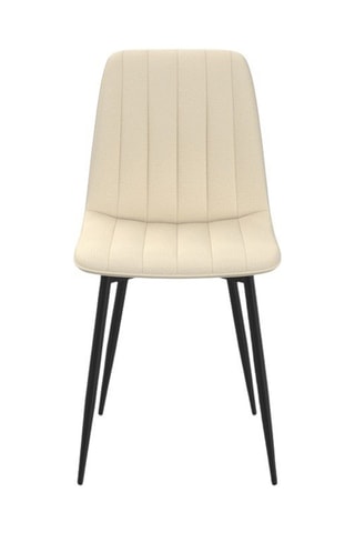 Sedie Fiona in velluto beige e piedi metallo nero - Set x 6