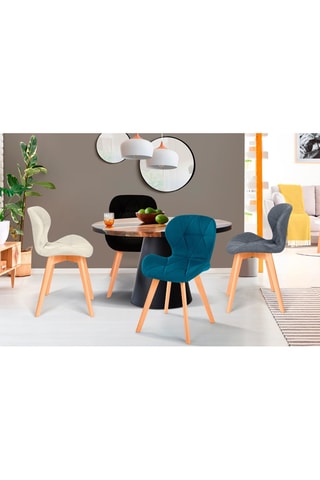 4 sedie in legno e hevea Gatsby - 50 x 79 x 48 cm