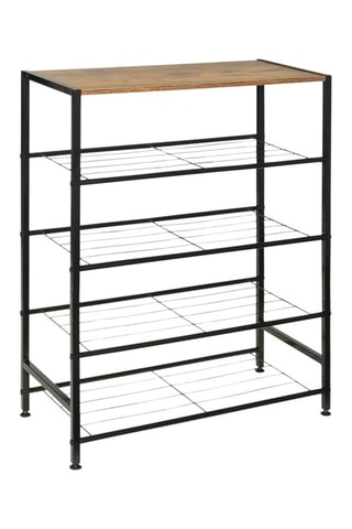 Scarpiera Elize - Nero ed effetto legno