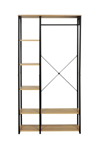 Guardaroba doppio Manufacture - Nero ed effetto legno