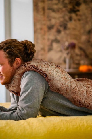 Rugdeken voor in de magnetron van keramiek- Bruin