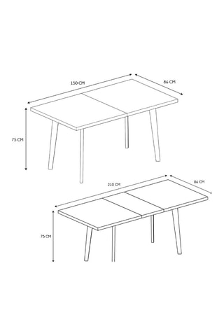 Uitschuifbare Tafel Houtimitatie en Zwart