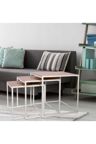 3 Bijzettafels   Wit