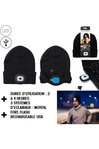 LED Verlichte Muts Zwart