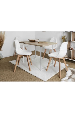 4 Stoelen Naturel en Wit