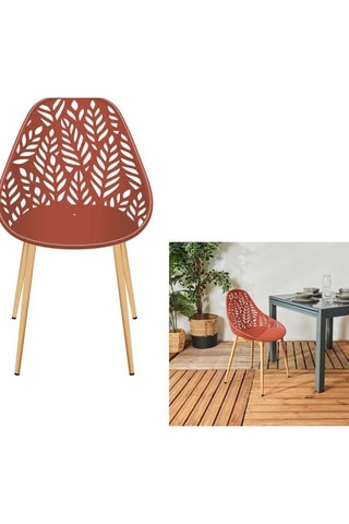 Stoel- Naturel en Terracotta