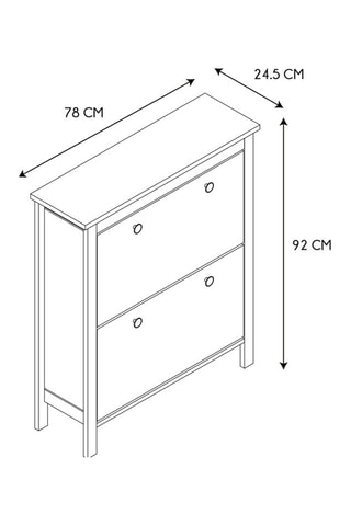 Schoenenmeubel 2 Deuren Elisabeth - Wit