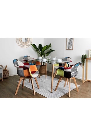 2 Fauteuils Scandinave Patchwork Multicolor