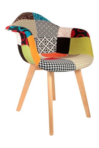 2 Fauteuils Scandinave Patchwork Multicolor