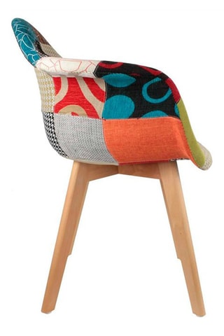 2 Fauteuils Scandinave Patchwork Multicolor