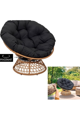 Draaibare Fauteuil Cancun Zwart en Bruin