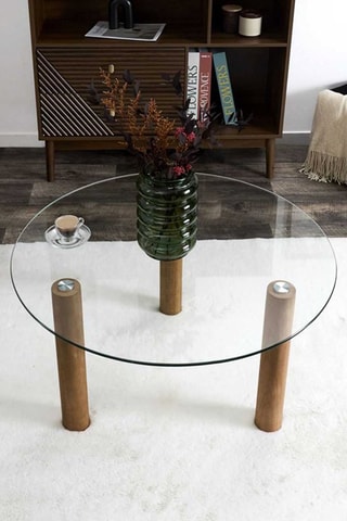 Glazen en Rubberhouten Bijzettafels Clara - 75 x 45 x 75 cm