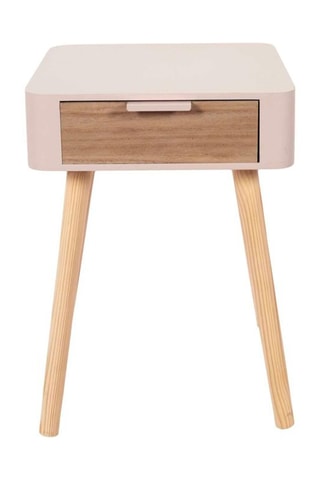 Nachtkastje Roze en Naturel