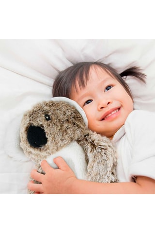 Pluche kruik met keramische parels- Lichtbruin en Wit