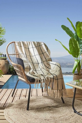 Plaid - Beige en Zwart - 125 x 150 cm