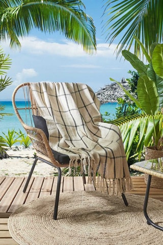 Plaid - Beige en Zwart - 125 x 150 cm