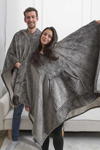 Poncho Plaid - Grijs