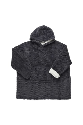 Plaid Sweater met Capuchon - Donkergrijs