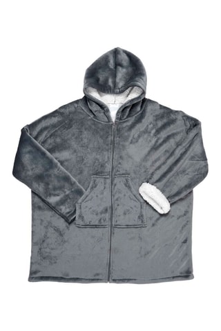 Sherpa gevoerde sweater met capuchon- Grijs