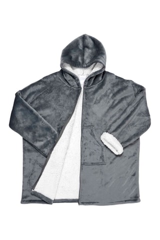 Sherpa gevoerde sweater met capuchon- Grijs