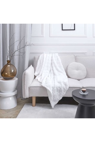 Plaid. Wit en Beige - 120 x 150 cm