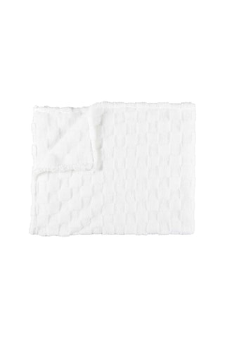 Plaid. Wit en Beige - 120 x 150 cm