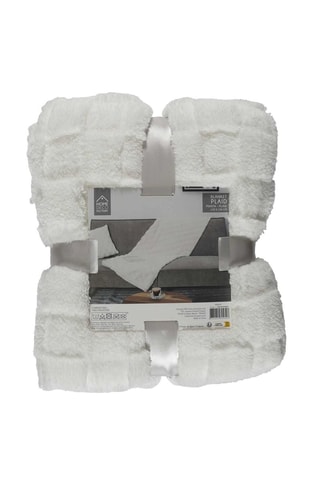 Plaid. Wit en Beige - 120 x 150 cm