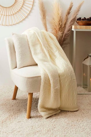 Plaid Sherpa 120 x 150 cm - Wit