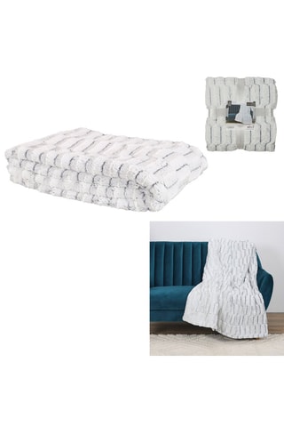 Plaid van Imitatiebont Wit en Grijs - 140 x 200 cm