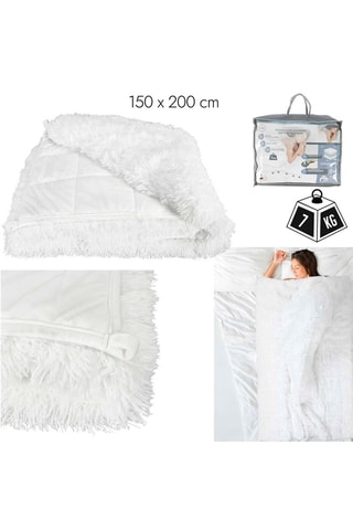 Gewogen bont deken 7 kg 150 x 200 cm - Wit