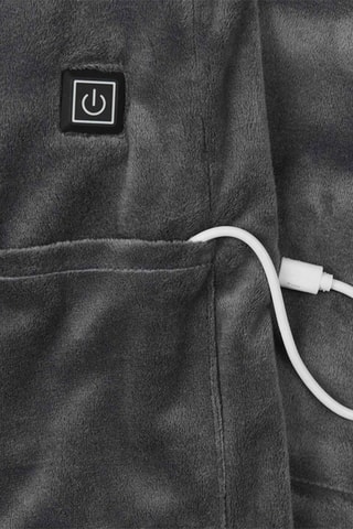 Verwarmde poncho- 
Grijs