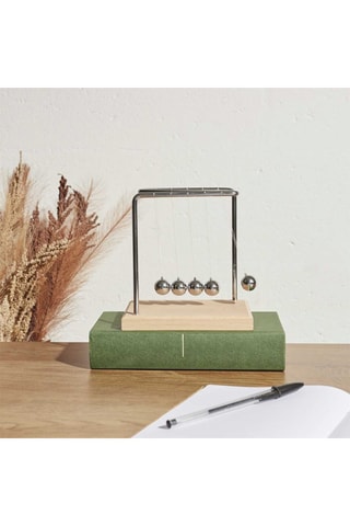 Beukenhouten Pendule - Zilverkleurig en Naturel