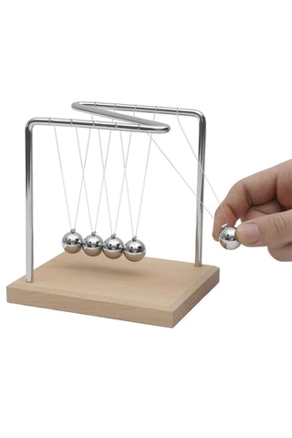 Beukenhouten Pendule - Zilverkleurig en Naturel