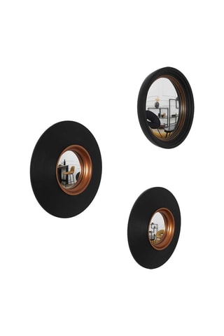 Set van 3 Spiegels  26 x 26 x 3 cm - Zwart en Goudkleurig