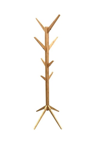 Houten Kapstok met 8 Haakjes Beige