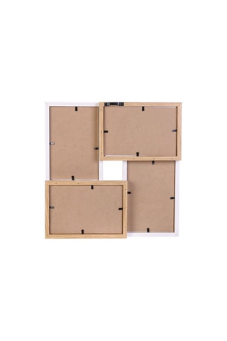 Fotolijst 4 Foto's Wit en Houtimitatie - 10 x 15 cm