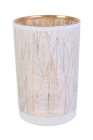 Vaas Wit en Goudkleurig - 20 cm