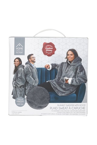 Sweater met Capuchon met Binnenkant met Sherpa Grijs en Wit 118 x 85 cm